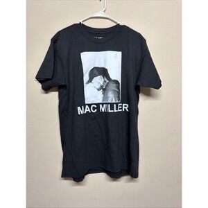 Mac Miller Brand Washed Album Shirt Black Size XL Cover Portrait Music Unisex